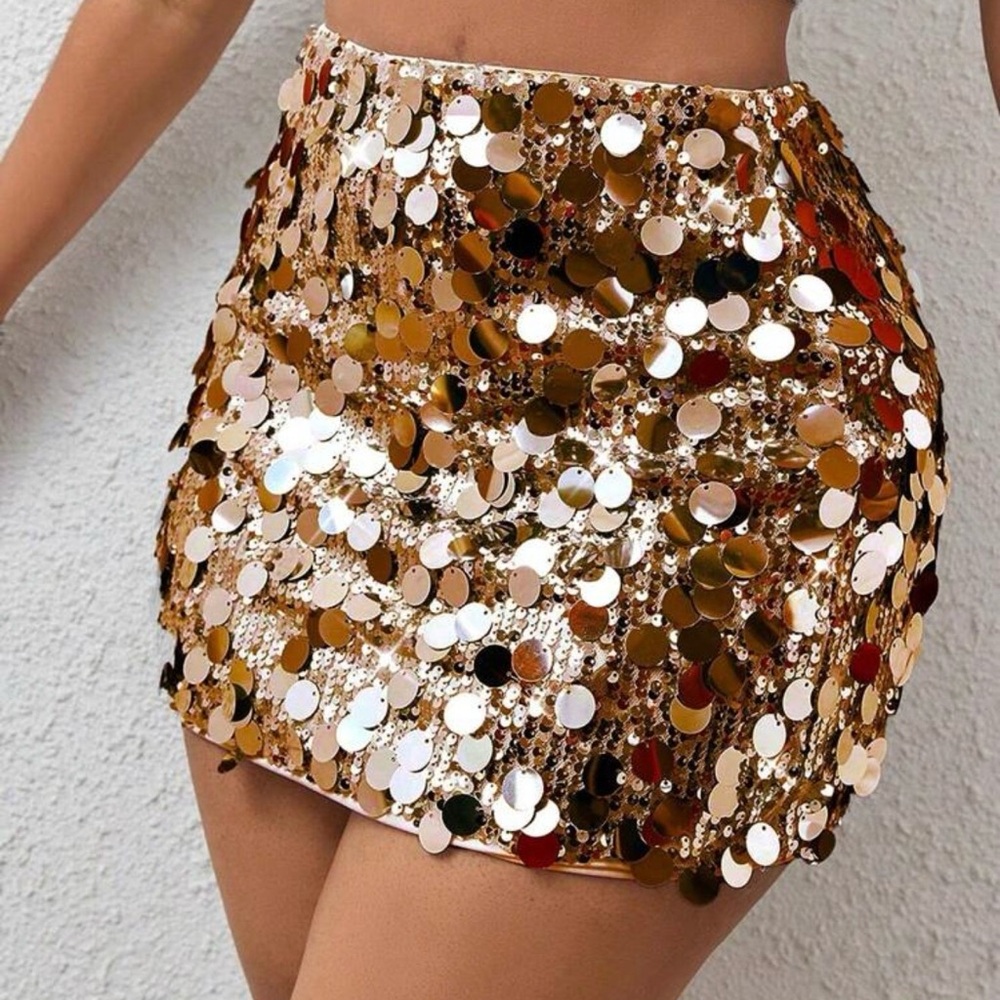 SHEIN Gold Sequin Skirt